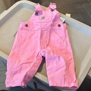 Carhartt Kids Overalls in Bright Pink